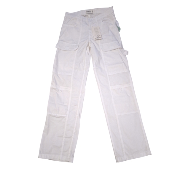 LoveGEN straight leg cargo pants off white NWT size 11 - Picture 2 of 16